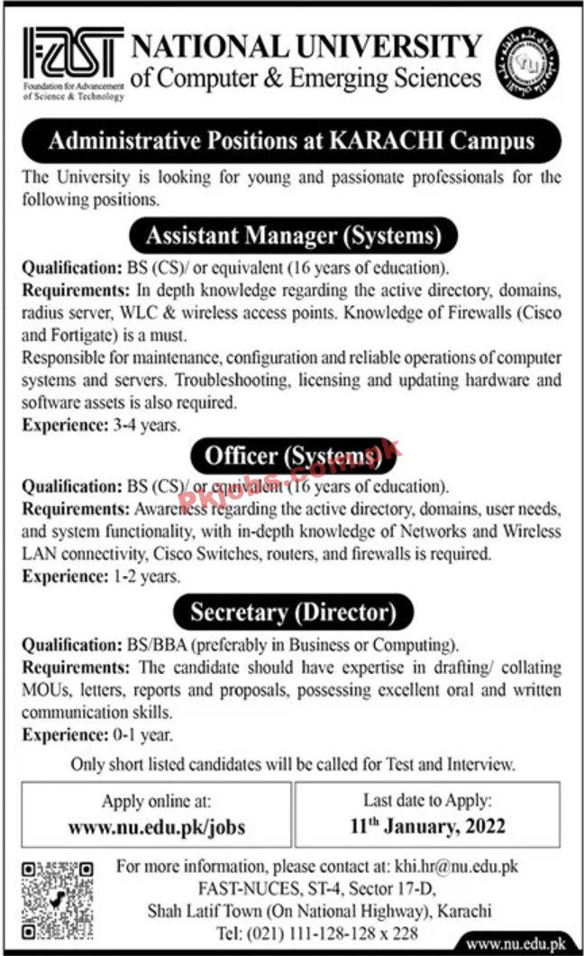 Jobs in FAST National University of Computer & Emerging Sciences