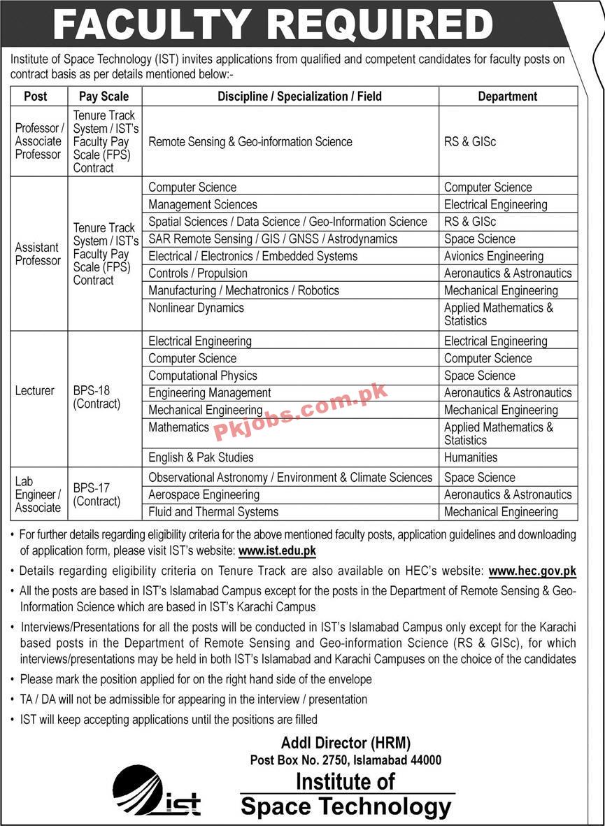 Jobs in Institute of Space Technology IST