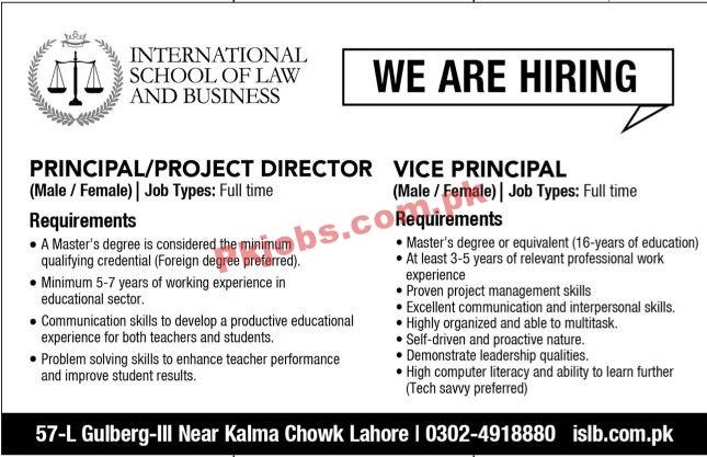 Jobs in International School of Law and Business