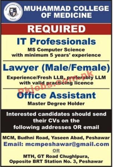 Jobs in Muhammad College of Medicine