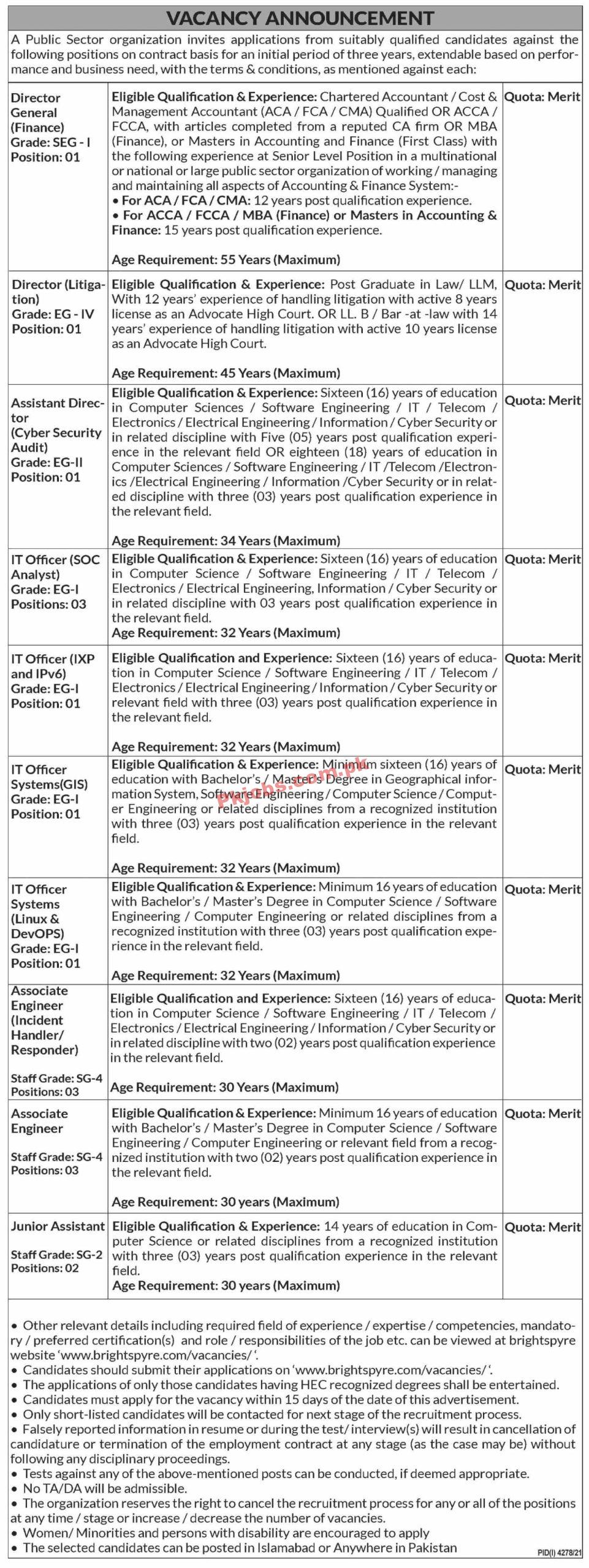 Jobs in Public Sector Organization