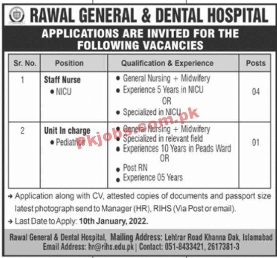 Jobs in Rawal General & Dental Hospital