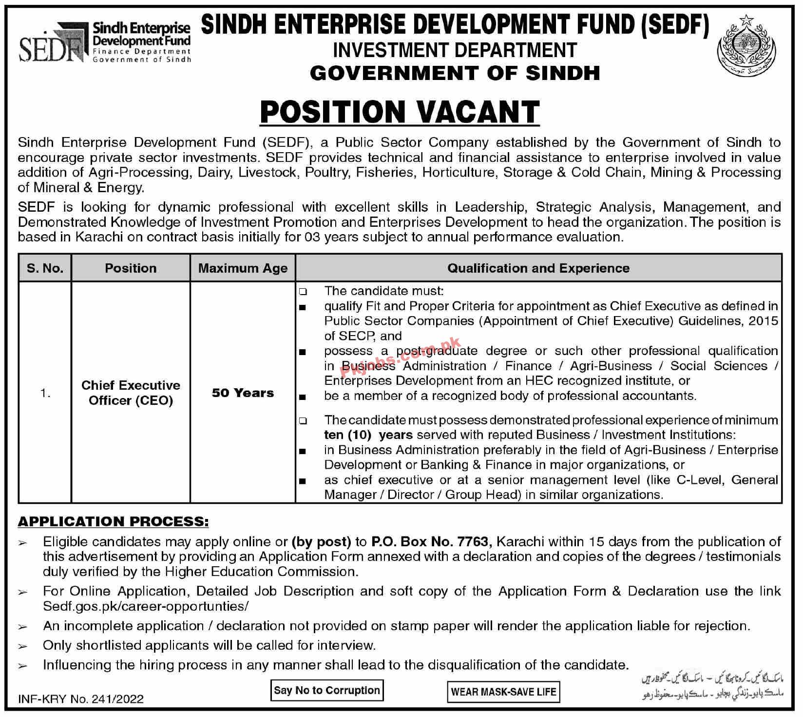 Jobs in Sindh Enterprise Development Fund SEDF