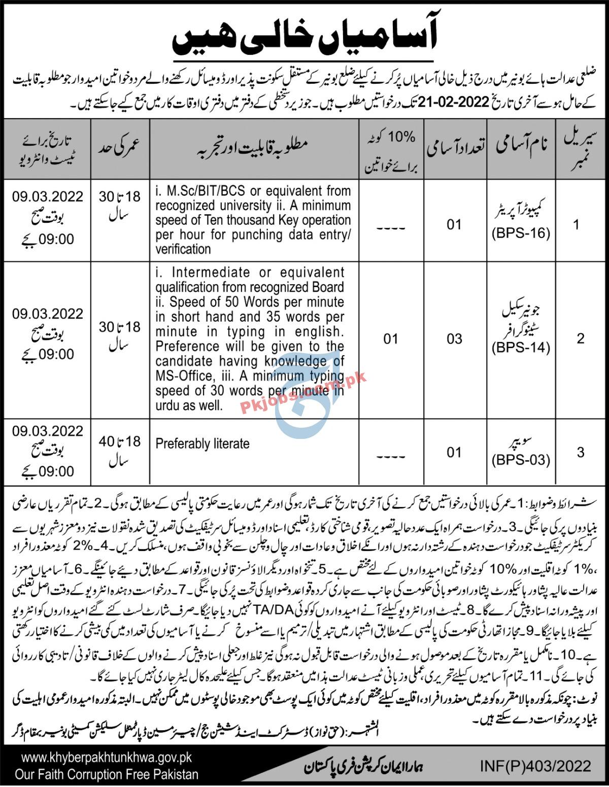 Judiciary Jobs 2022 | District & Session Court Judge Office Announced Latest Management Jobs 2022