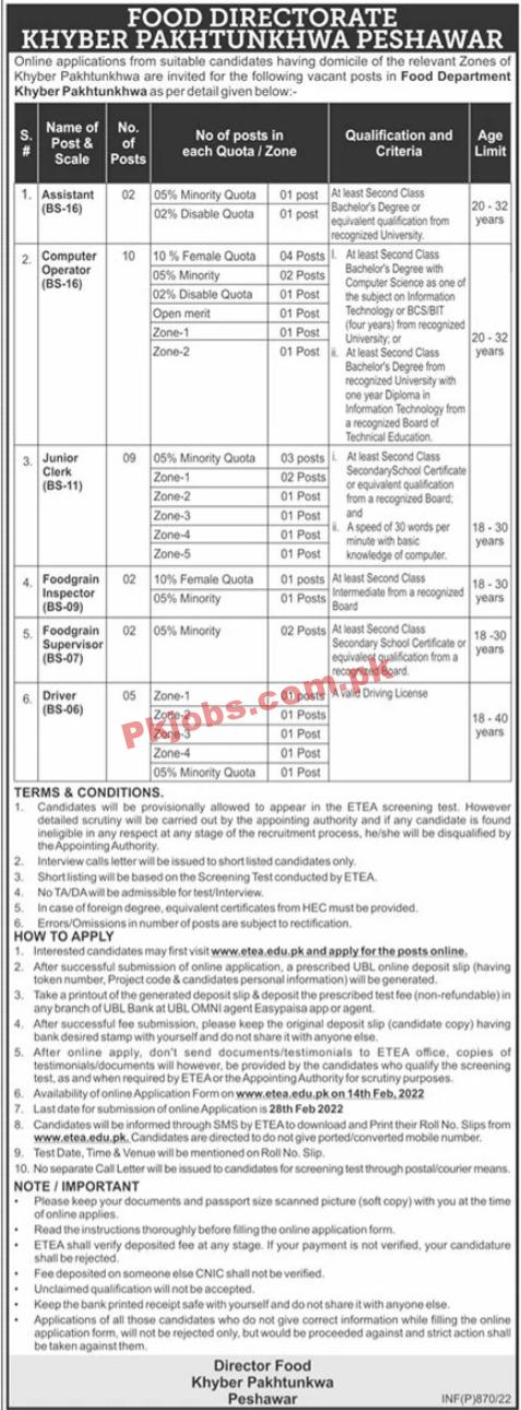 ETEA Jobs 2022 | Food Department ETEA Headquarters Announced Latest Management Jobs 2022