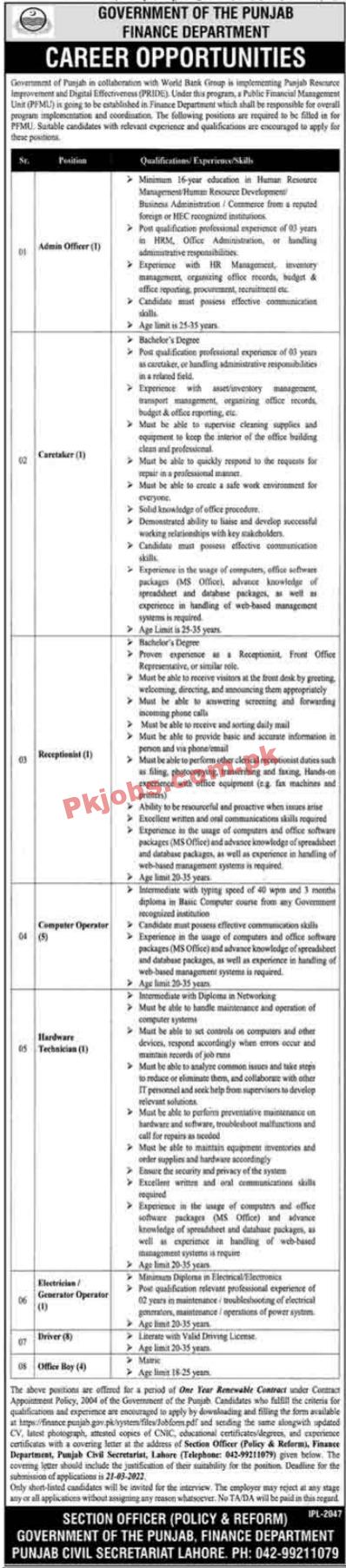Finance Jobs 2022 | Ministry of Finance Department Headquarters Announced Latest Advertisement Jobs 2022