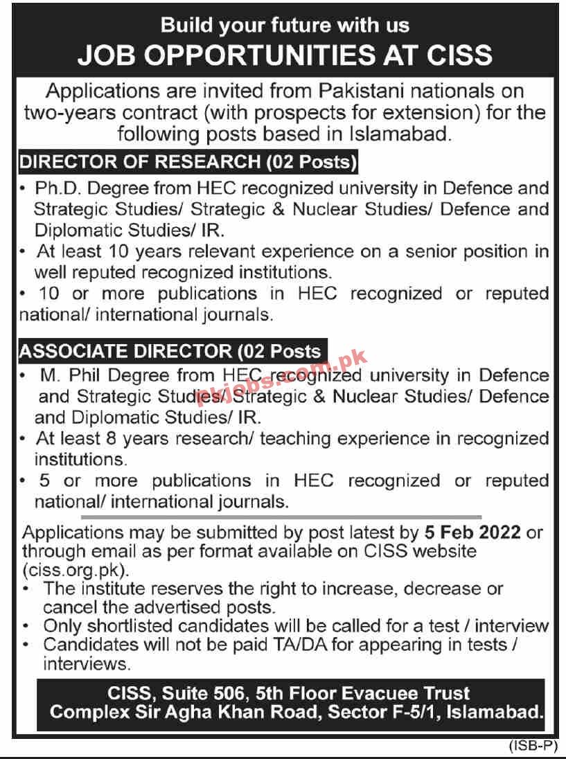 Jobs in CISS Islamabad