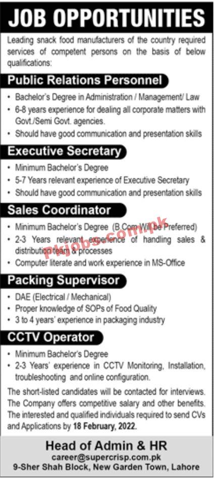 Jobs in Leading Snack Food Manufacturers