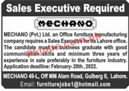 Jobs in MECHANO Private Limited Lahore