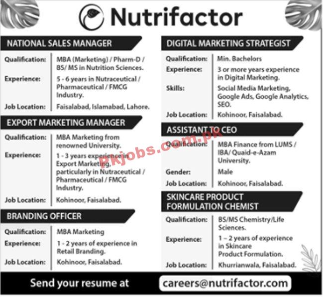 Jobs in Nutrifactor