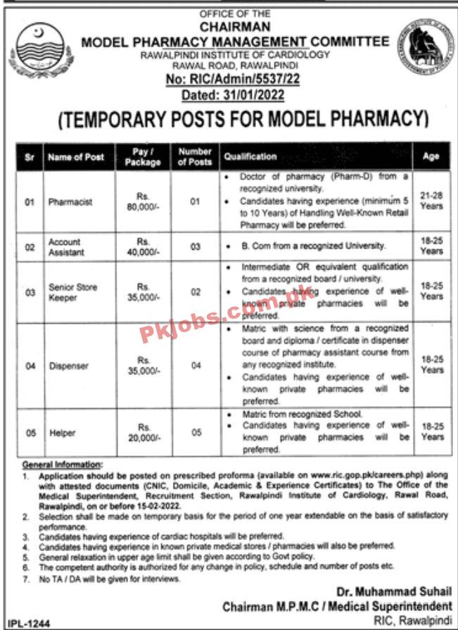 Jobs in Rawalpindi Institute of Cardiology