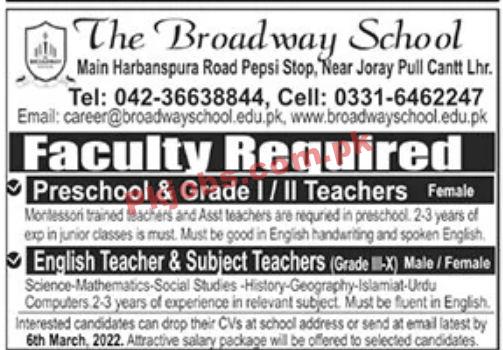 Jobs in The Broadway School