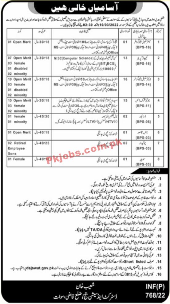 Judiciary Jobs 2022 | District & Session Court Judge Office Announced Management Jobs 2022