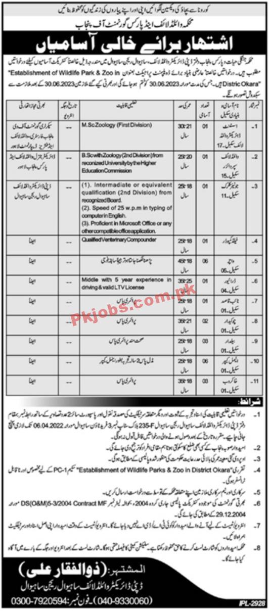 Wildlife Jobs 2022 | Wildlife & Parks Department Headquarters Announced Latest Advertisement Jobs 2022