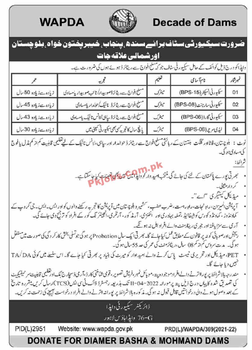 WAPDA Jobs 2022 | Water & Power Development Authority WAPDA Headquarters Latest Recruitments Jobs 2022