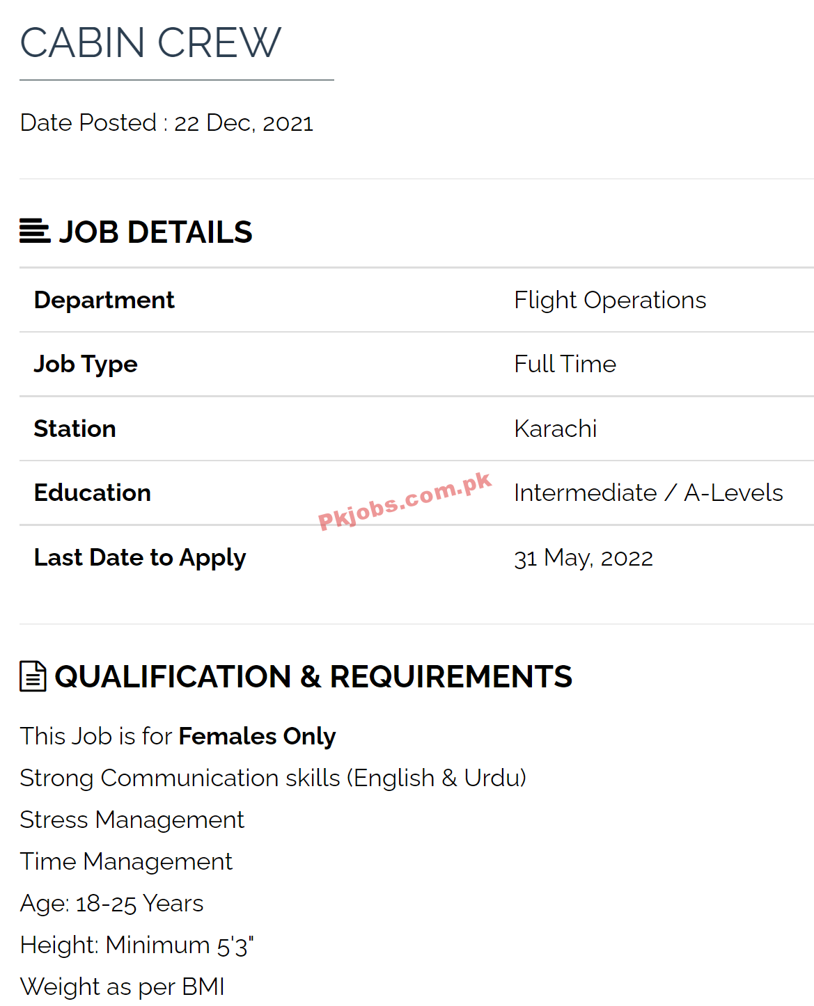 Airsial Jobs 2022 | Airsial Airline Company Headquarters Announced Latest Management Jobs 2022