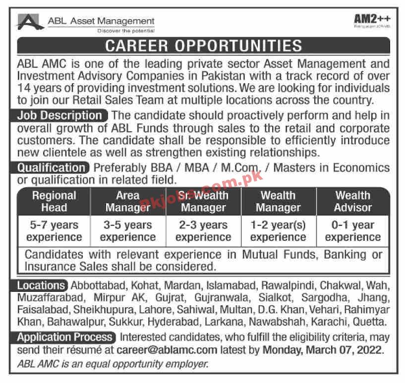 Jobs in ABL AMC