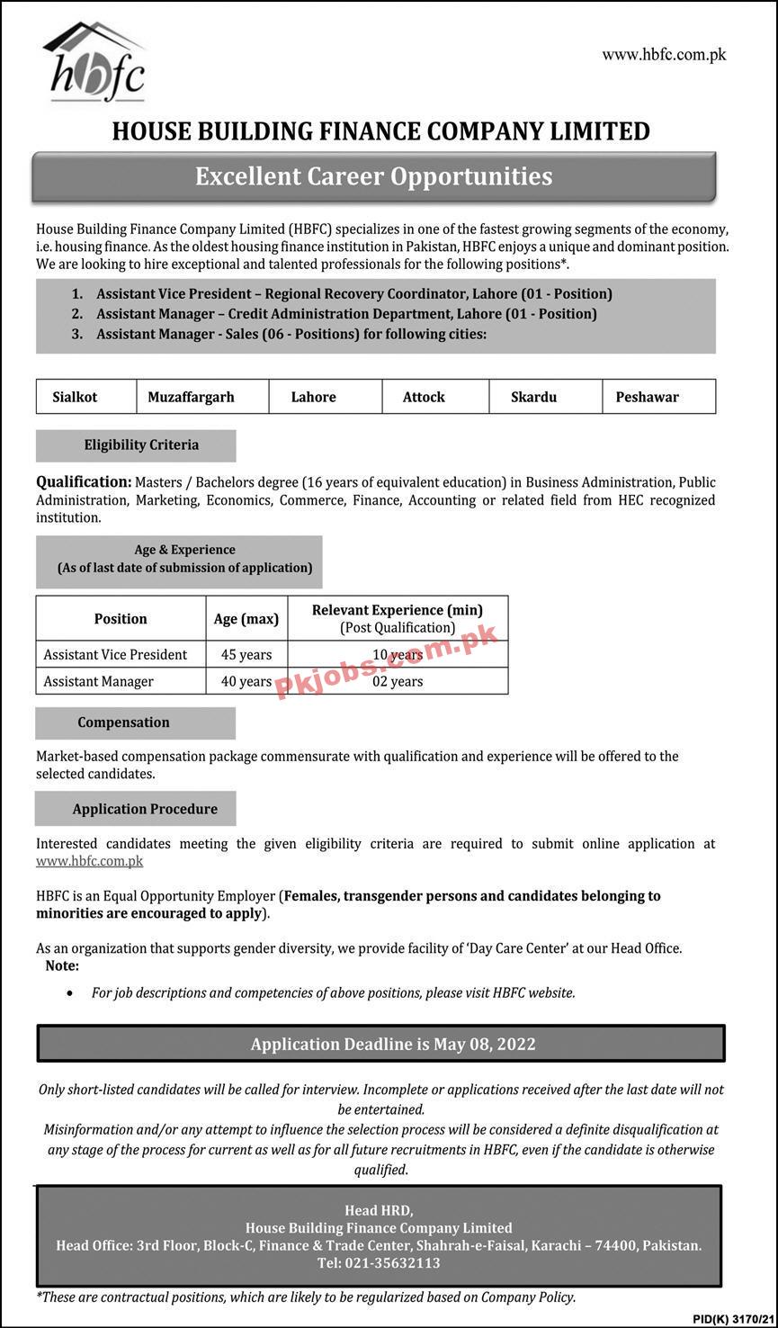 HBFCL Jobs 2022 | House Building Finance Company Limited HBFCL Headquarters Management Jobs 2022