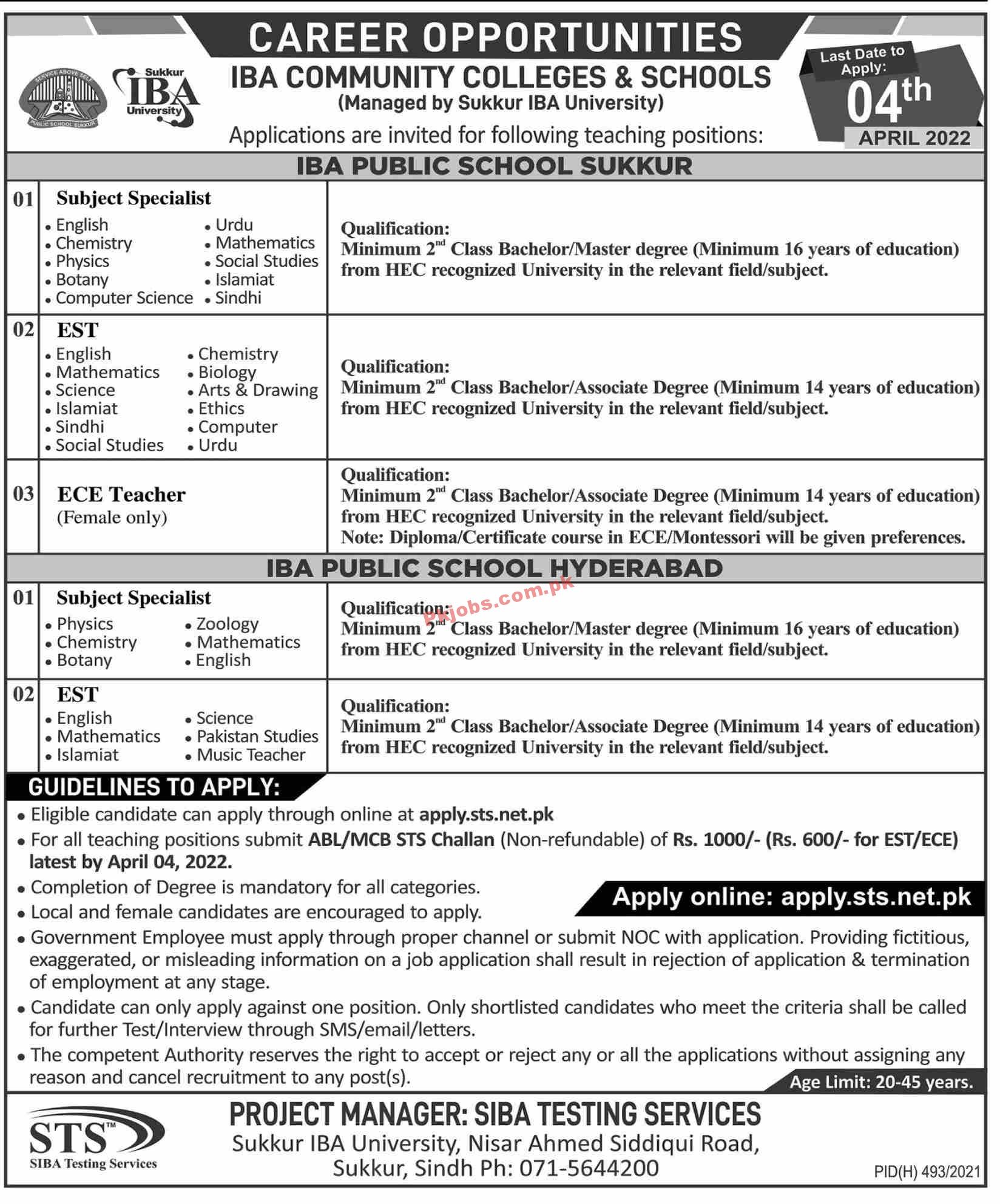 Jobs in IBA Community Colleges & Schools