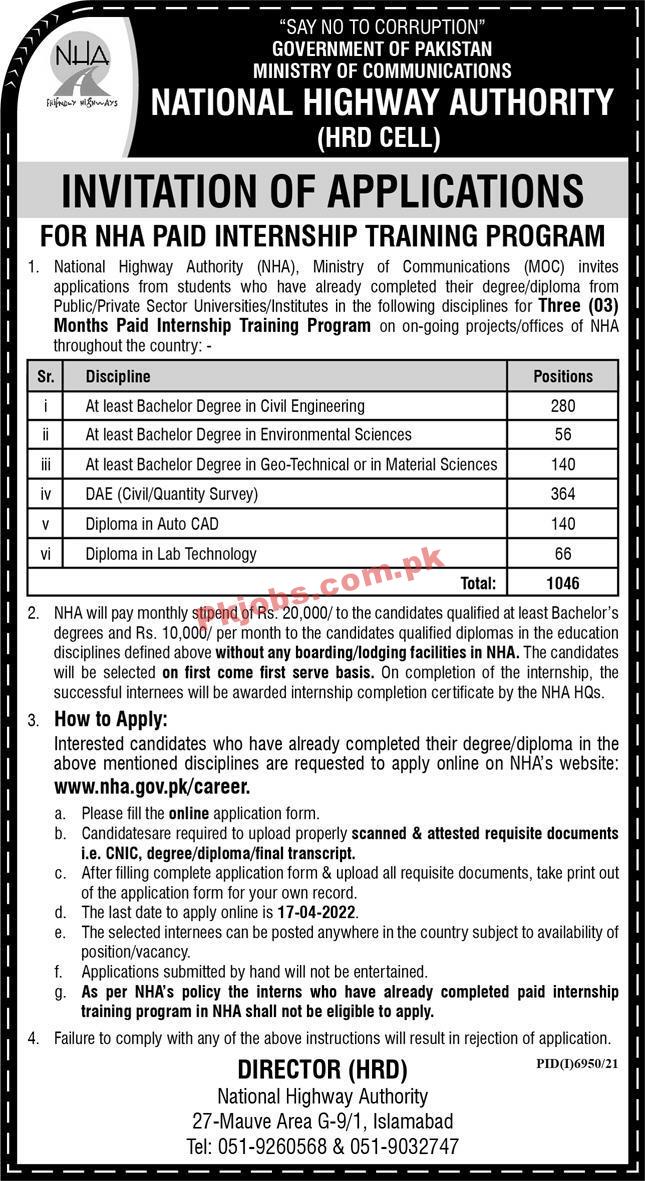 NHA Jobs 2022 | National Highway Authority NHA Headquarters Announce Latest Recruitments Jobs 2022