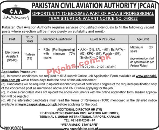 PCAA Jobs 2022 | Pakistan Civil Aviation Authority PCAA Head Office Announced Latest Advertisement Jobs 2022