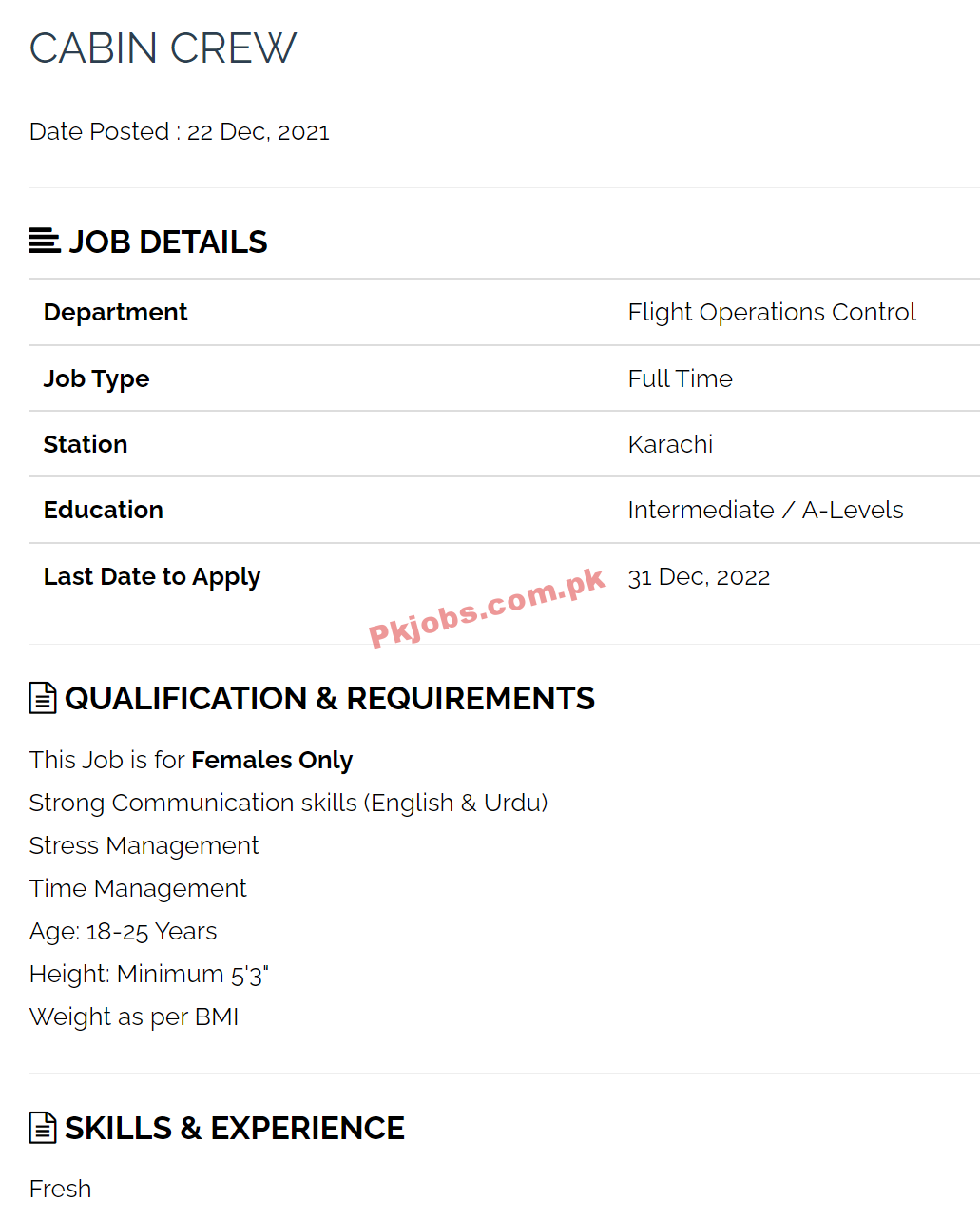 Airsial Jobs 2022 | Airsial Pakistan Airlines Head Office Announced Latest Recruitments Jobs 2022