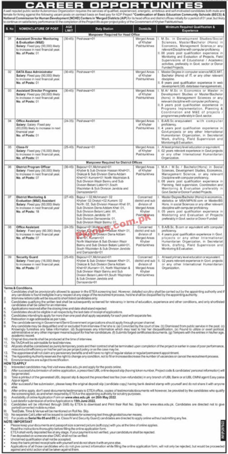 ETEA Jobs 2022 | Provincial Public Sector Organization ETEA Head Office Announced Management Jobs 2022