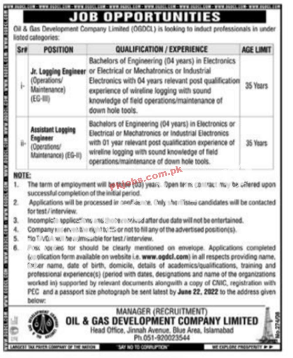 Islamabad Oil and Gas Development Company New Today Jobs 2022 Advertisement – Pk Jobs