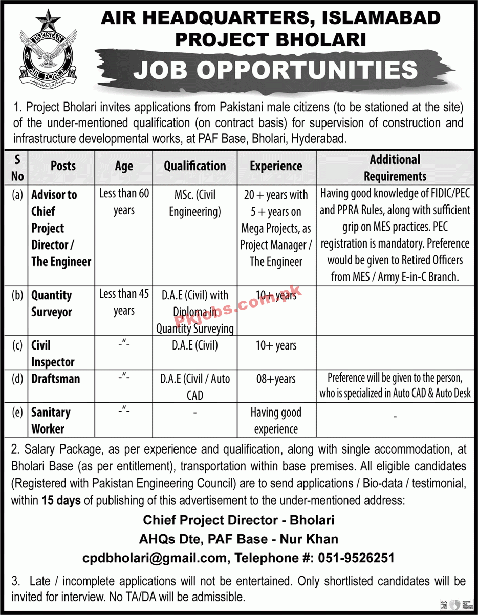 Jobs in Air Headquarters Islamabad