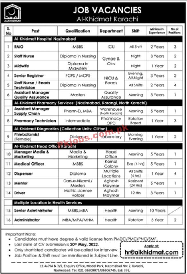 Jobs in Al Khidmat Karachi