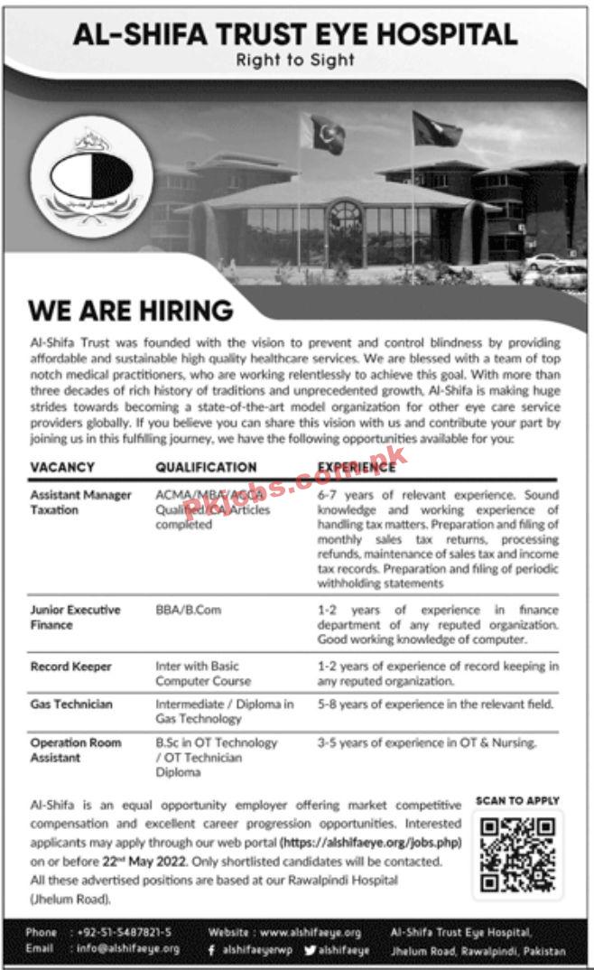 Jobs in Al-Shifa Trust Eye Hospital