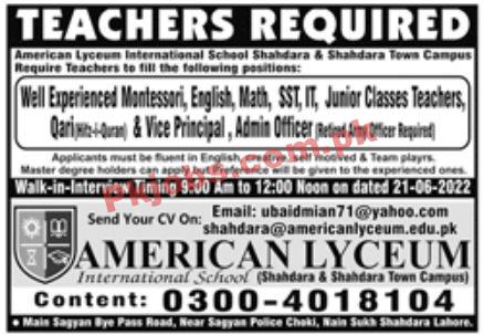 Jobs in American Lyceum International School