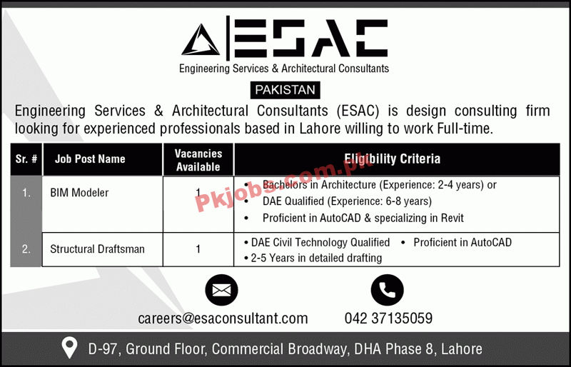 Jobs in Engineering Services & Architectural Consultants ESAC