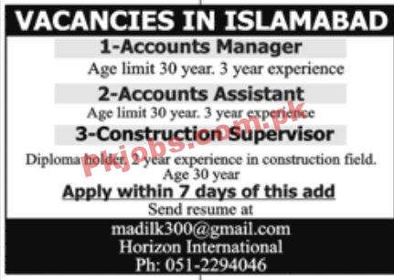 Jobs in Horizon International