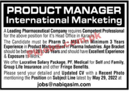 Jobs in Leading Pharmaceutical Company