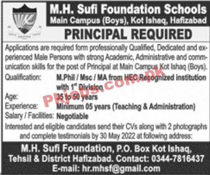 Jobs in MH Sufi Foundation Schools