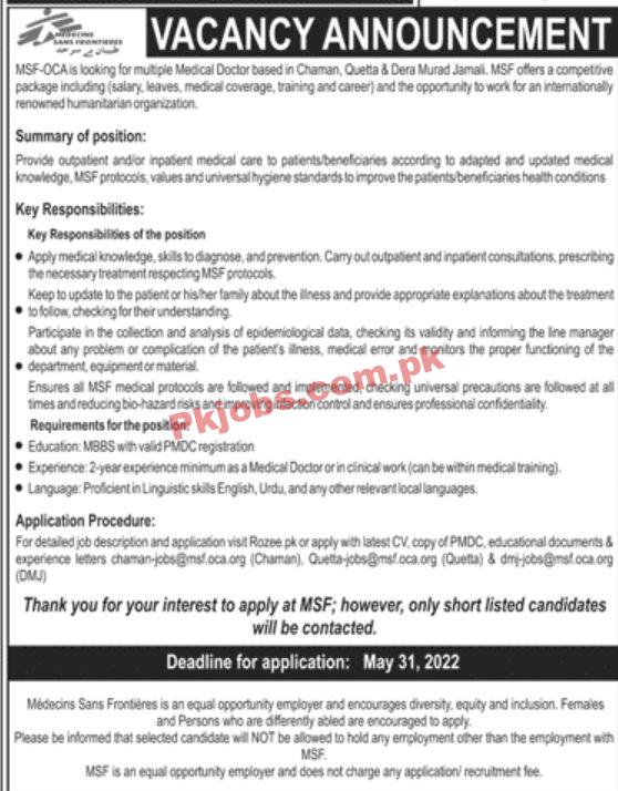 Jobs in MSF-OCA