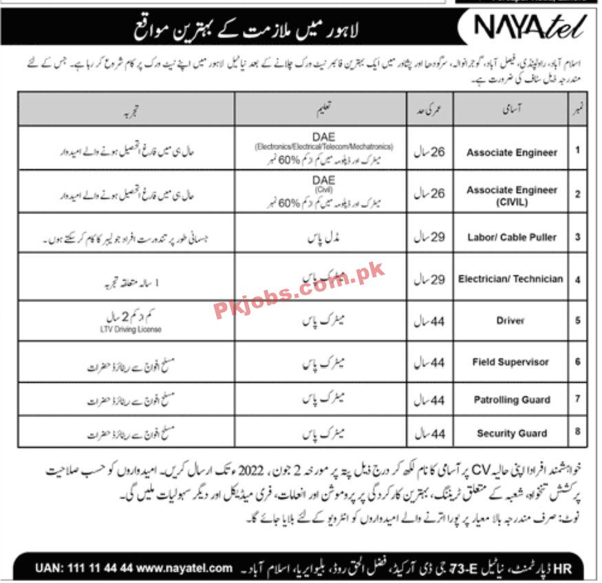 Jobs in Nayatel Fiber Networks