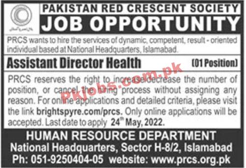 Jobs in Pakistan Red Crescent Society PRCS