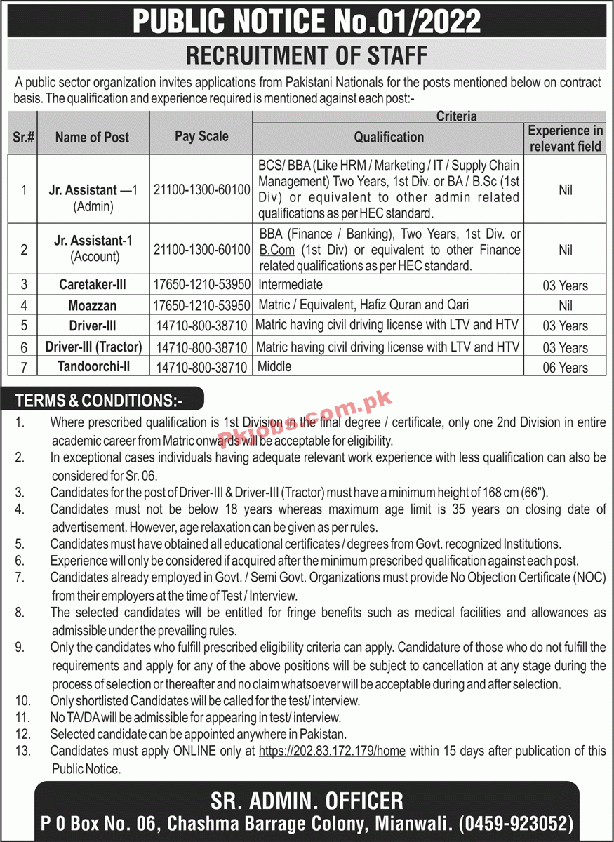 Jobs in Public Sector Organization