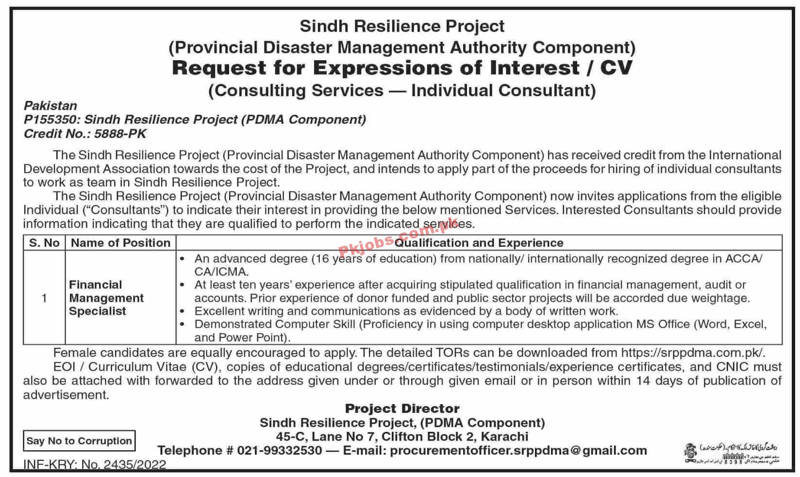 Jobs in Sindh Resilience Project