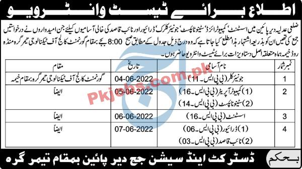 Judiciary Jobs 2022 | District & Session Court Administration Office Announced Management Jobs 2022