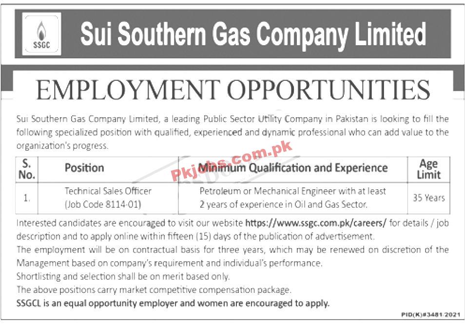 Karachi Sui Southern Gas Company SSGC Pakistan Govt Today Jobs 2022 Advertisement – Pk Jobs