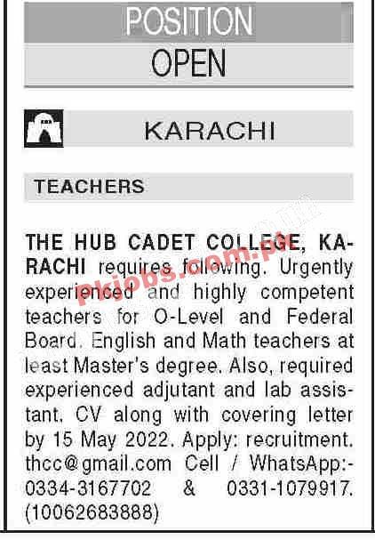 Latest Government Jobs Hub Cadet College Jobs 2022 – Pk Jobs