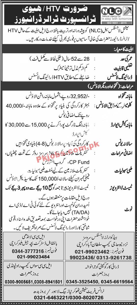 Latest Government Jobs National Logistics Cell NLC Jobs 2022 – Pk Jobs