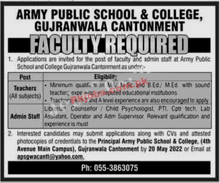 Latest Govt Jobs Army Public Schools & Colleges System Jobs 2022 – Pk Jobs