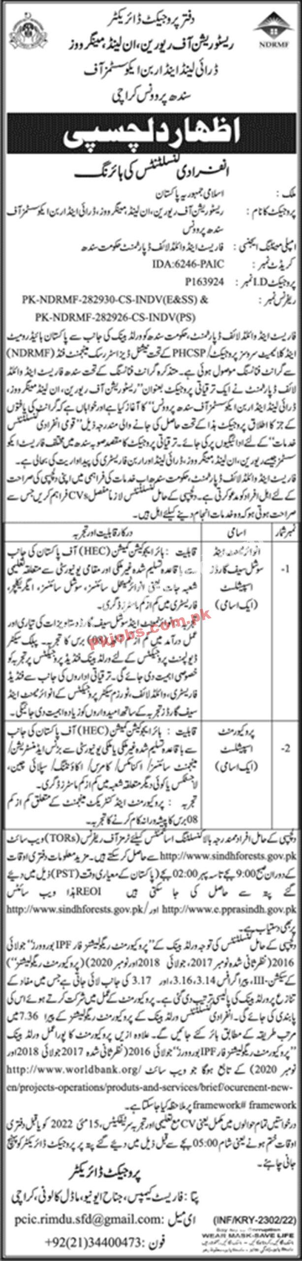 Latest Govt Jobs Forest and Wildlife Department Government of Sindh Jobs 2022 – Pk Jobs