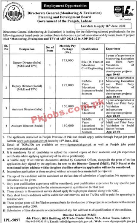 Latest Govt Jobs Pakistan Today Punjab Planning & Development Board Jobs 2022 – Pk Jobs