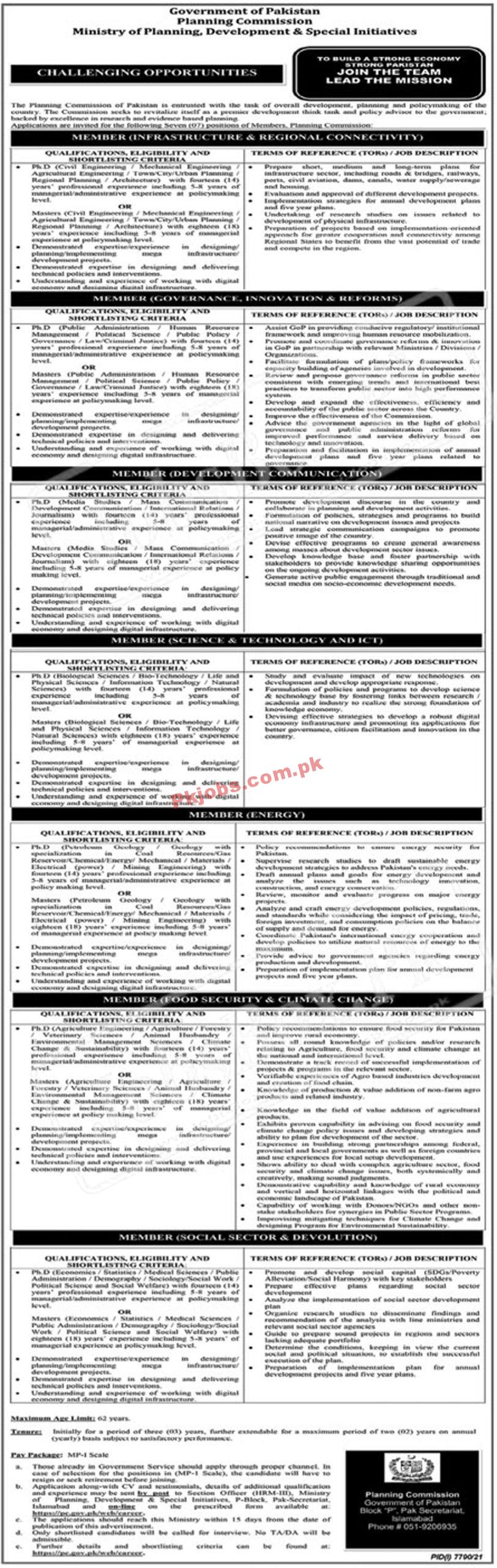 Latest Govt Jobs Planning Commission Jobs 2022 – Pk Jobs