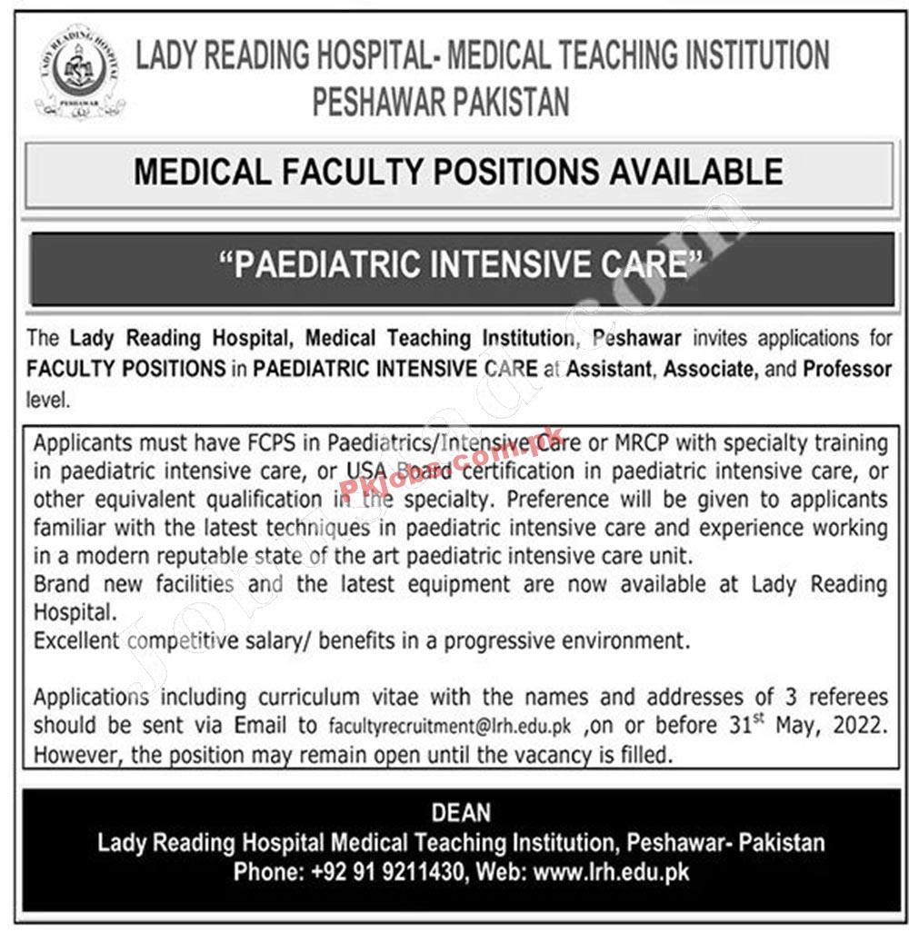 Latest Pakistan Government Jobs Lady Reading HospitalLRH Peshawar Jobs 2022 – Pk Jobs